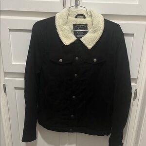 Black Sherpa-Lined Jacket